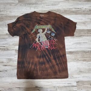 Metallica Shirt Reverse Tye Dye Size Medium 1989 Tour And Justice For All